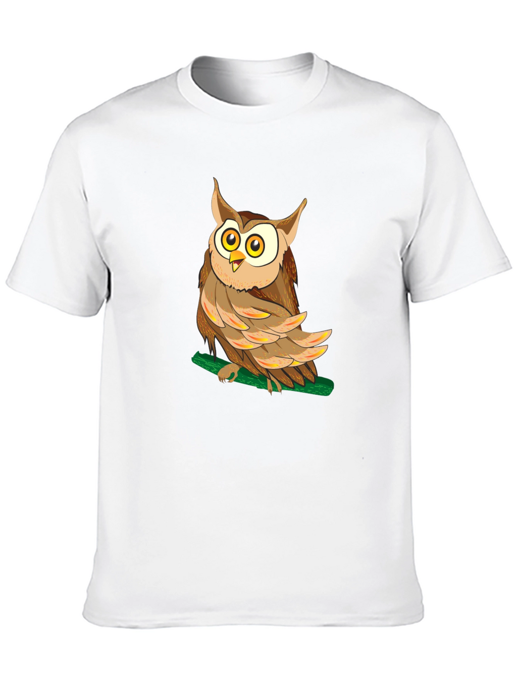 Owl Graphic Black T-Shirt - Mens Crew Neck Tee