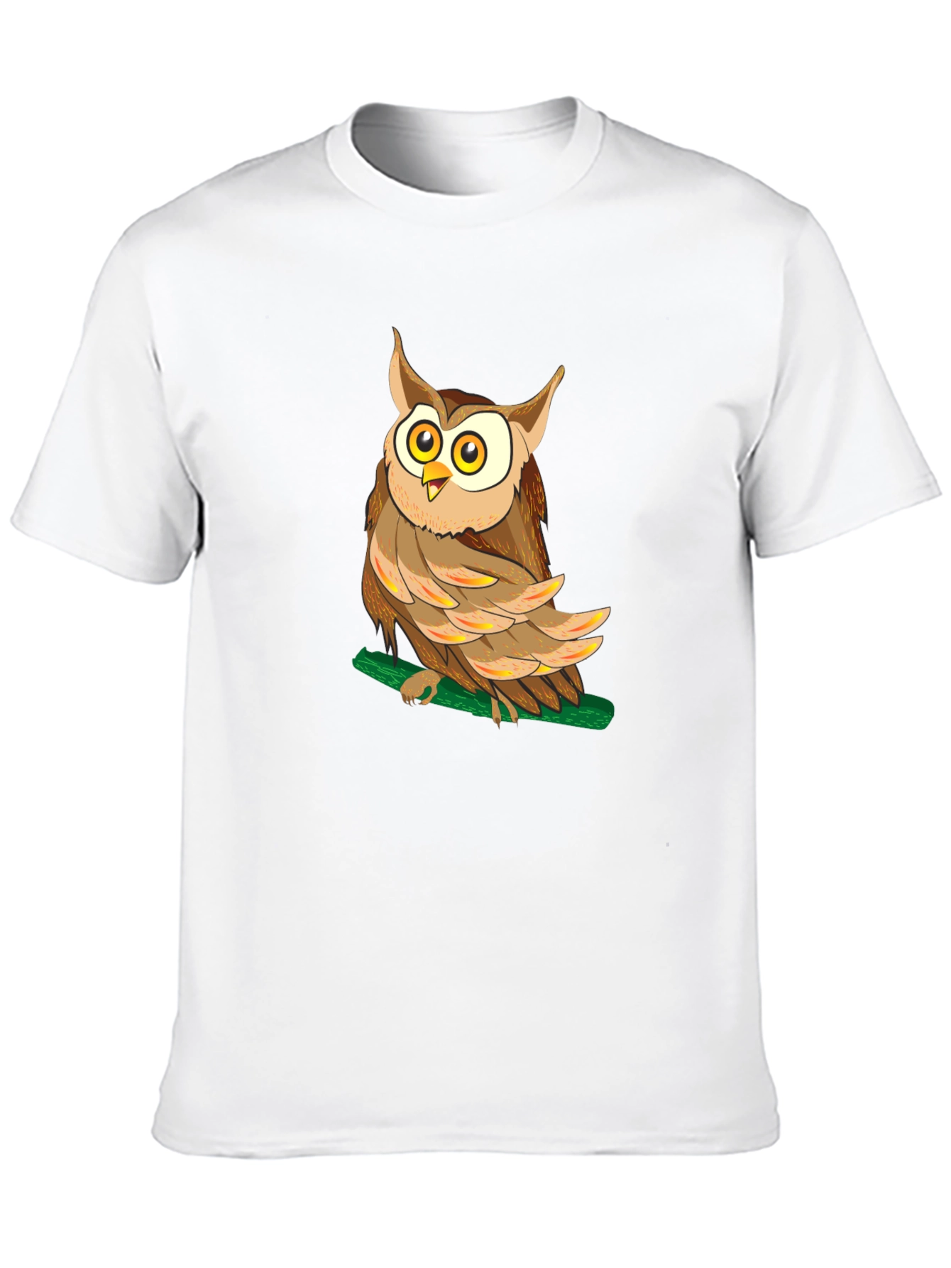 Owl Graphic Black T-Shirt - Mens Crew Neck Tee