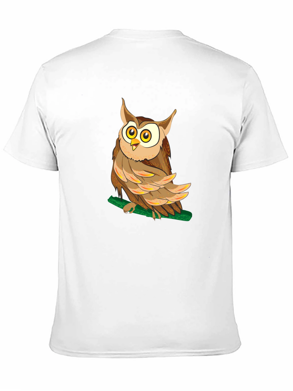 Owl Graphic Black T-Shirt - Mens Crew Neck Tee