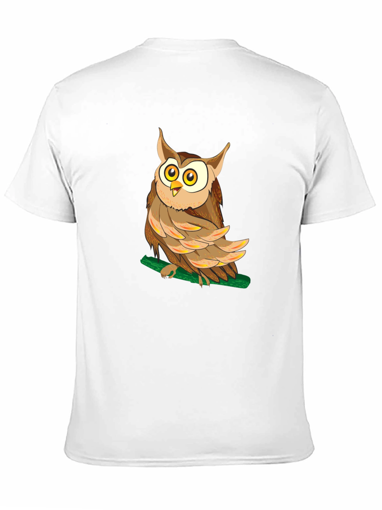 Owl Graphic Black T-Shirt - Mens Crew Neck Tee