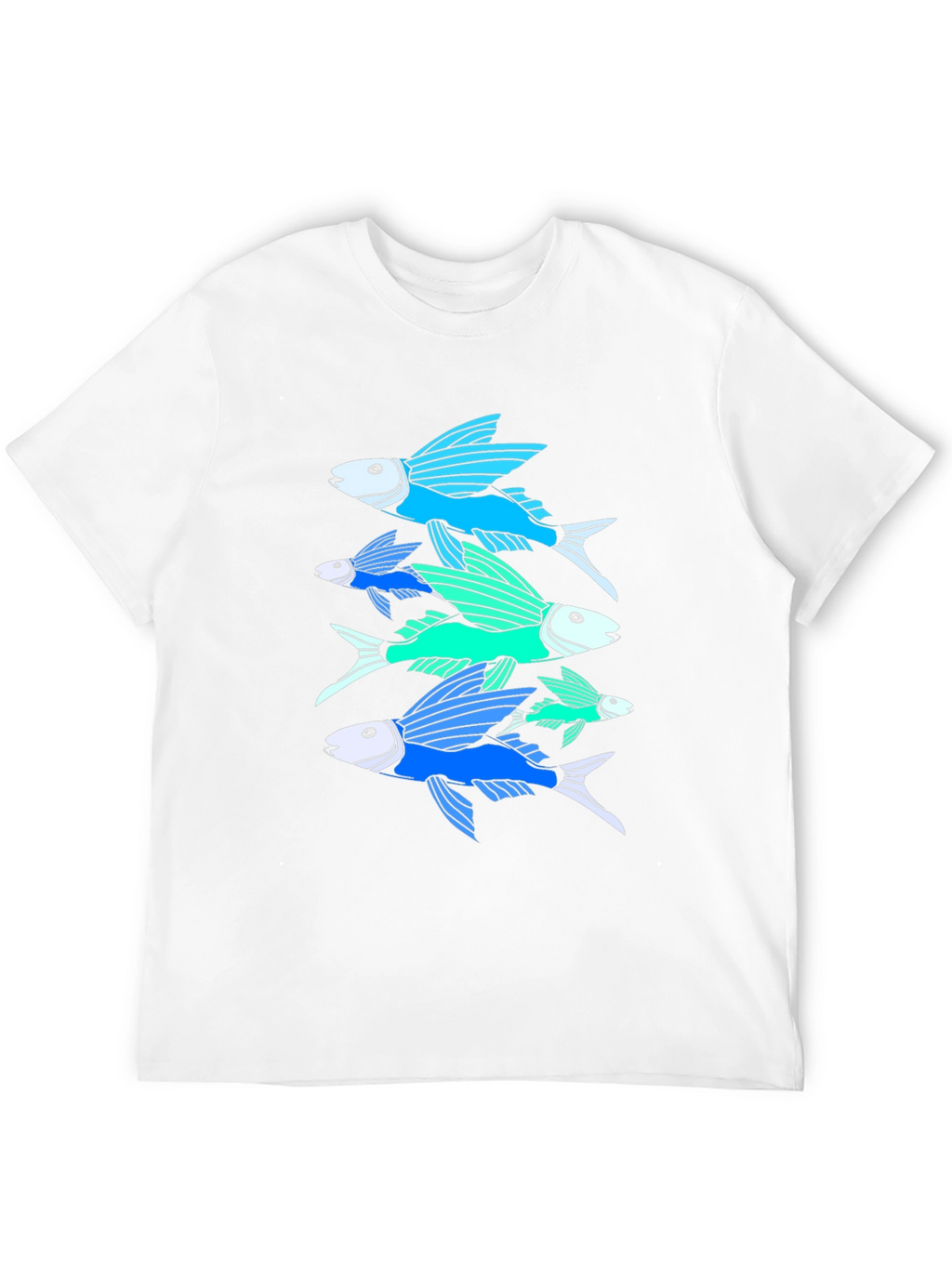 Flying Fish Graphic Tee - Black Cotton T-Shirt