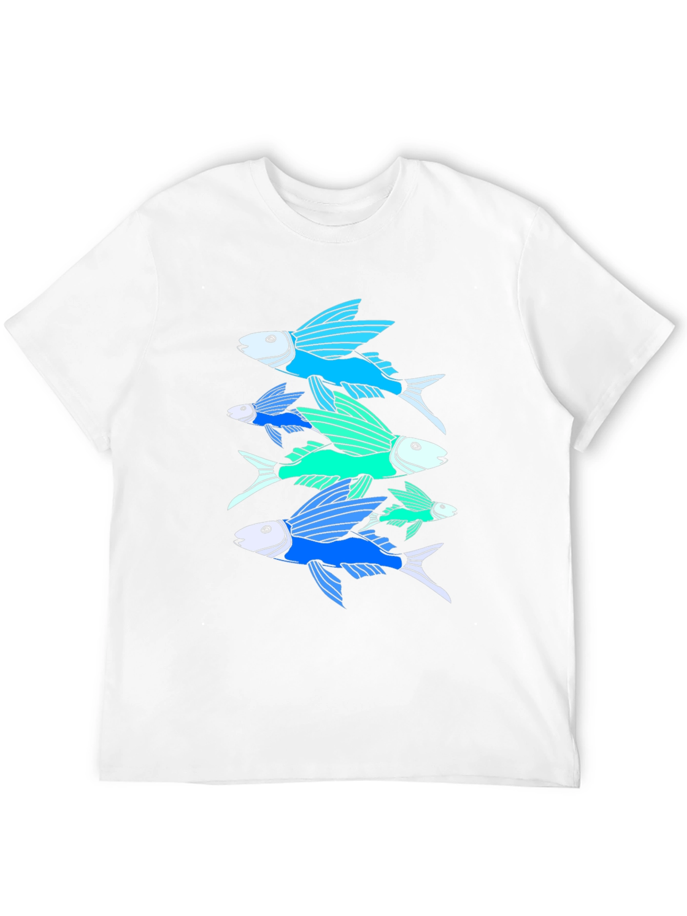Flying Fish Graphic Tee - Black Cotton T-Shirt