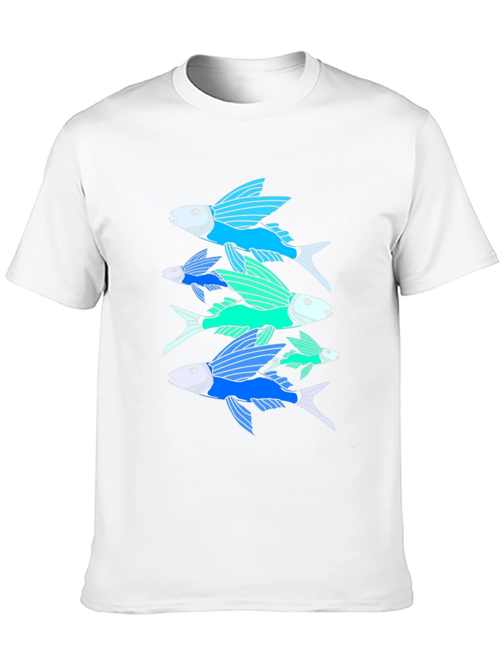 Flying Fish Graphic Tee - Black Cotton T-Shirt