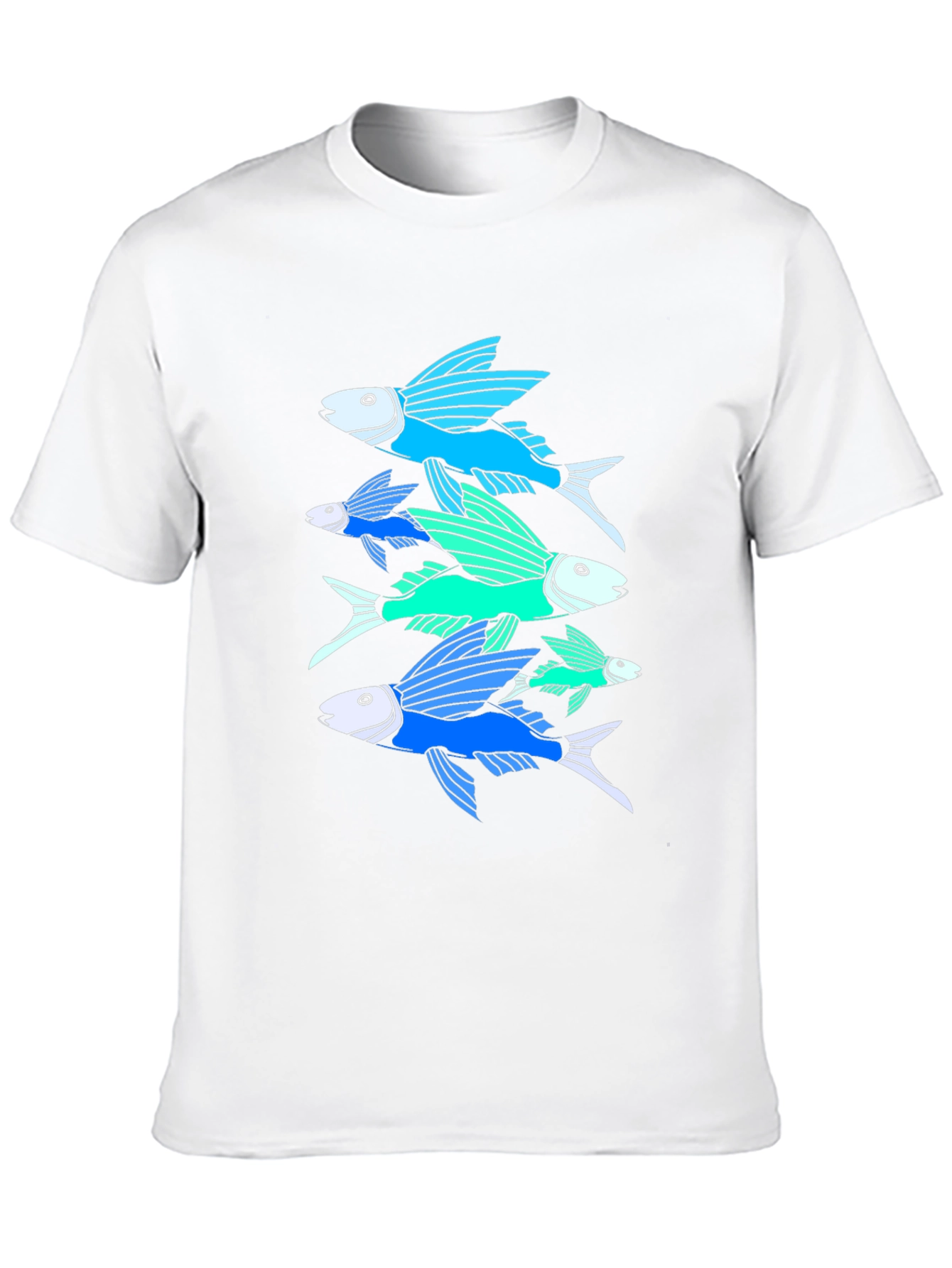 Flying Fish Graphic Tee - Black Cotton T-Shirt