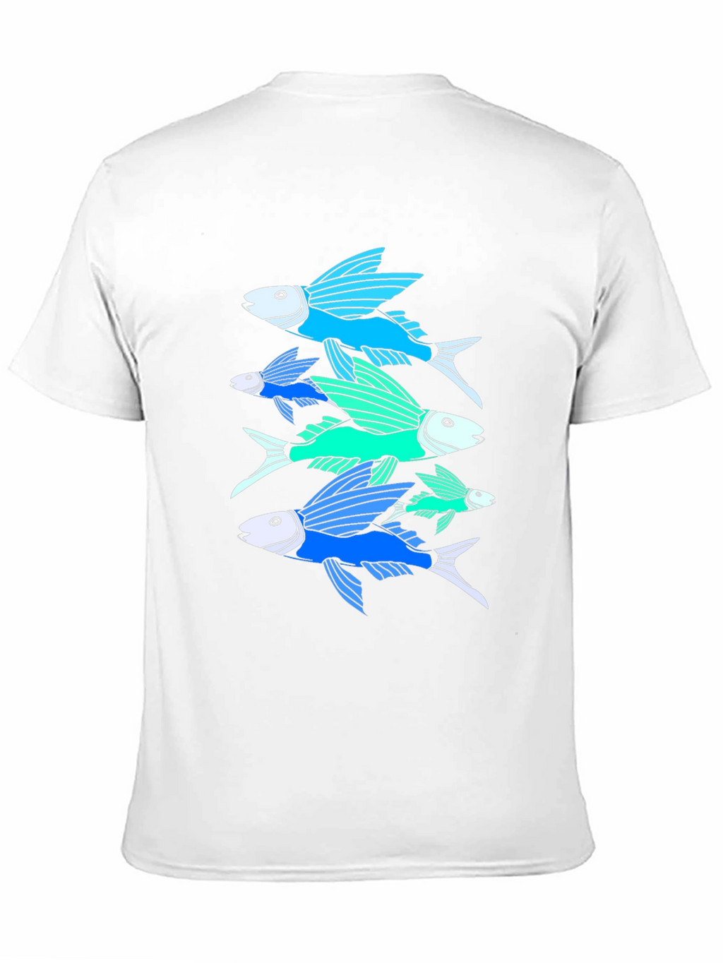Flying Fish Graphic Tee - Black Cotton T-Shirt