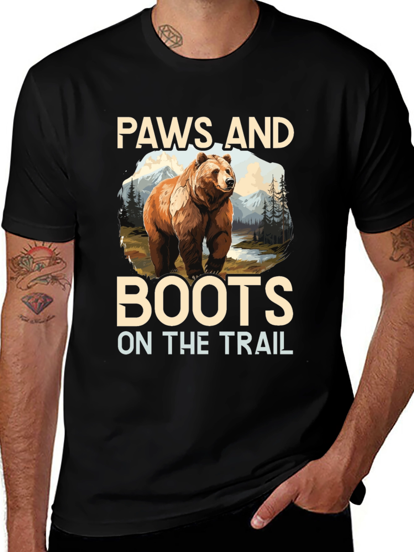 Paws and Boots Bear Hiking T-Shirt