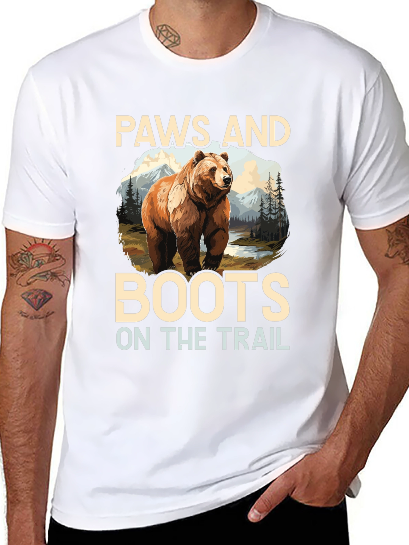 Paws and Boots Bear Hiking T-Shirt