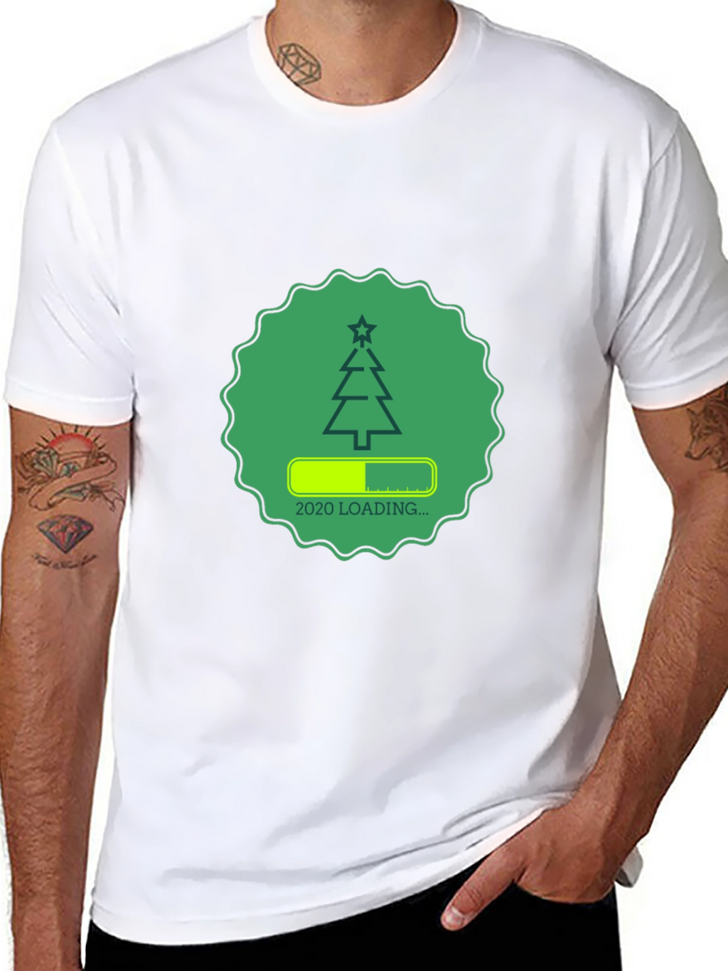 Christmas Loading Graphic Tee - Black Cotton Shirt
