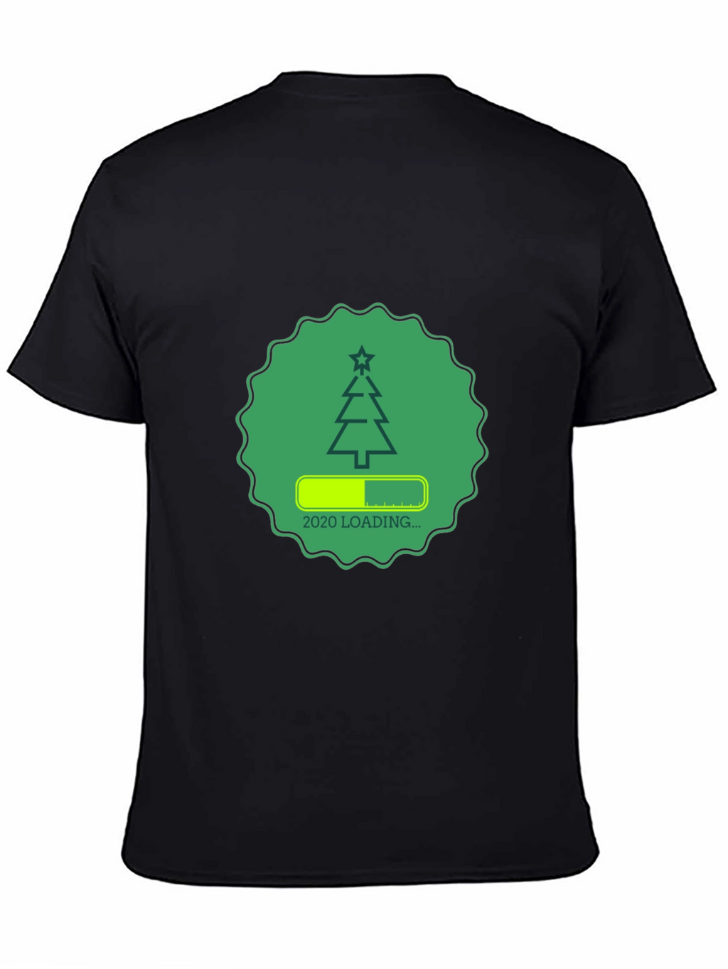 Christmas Loading Graphic Tee - Black Cotton Shirt