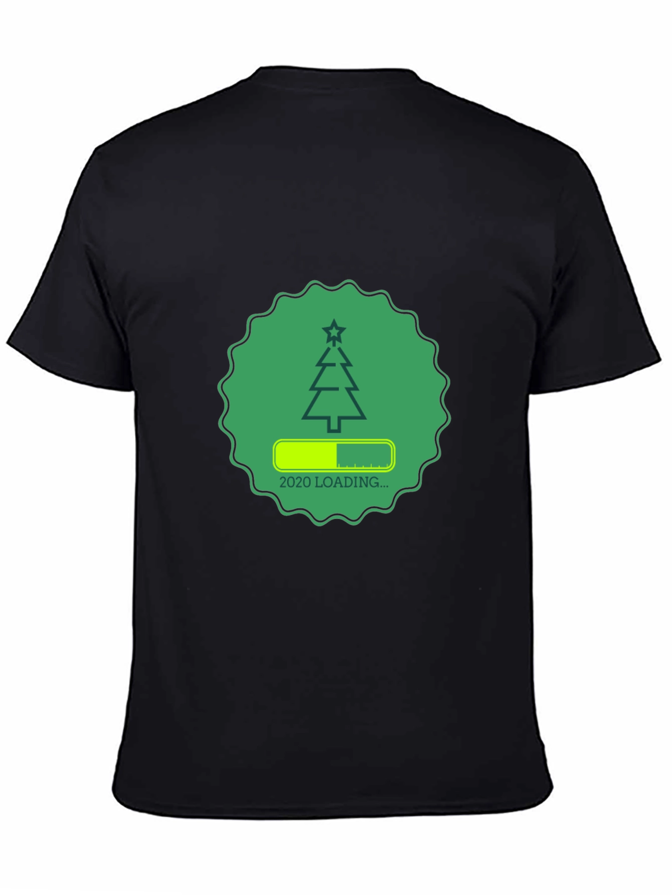 Christmas Loading Graphic Tee - Black Cotton Shirt