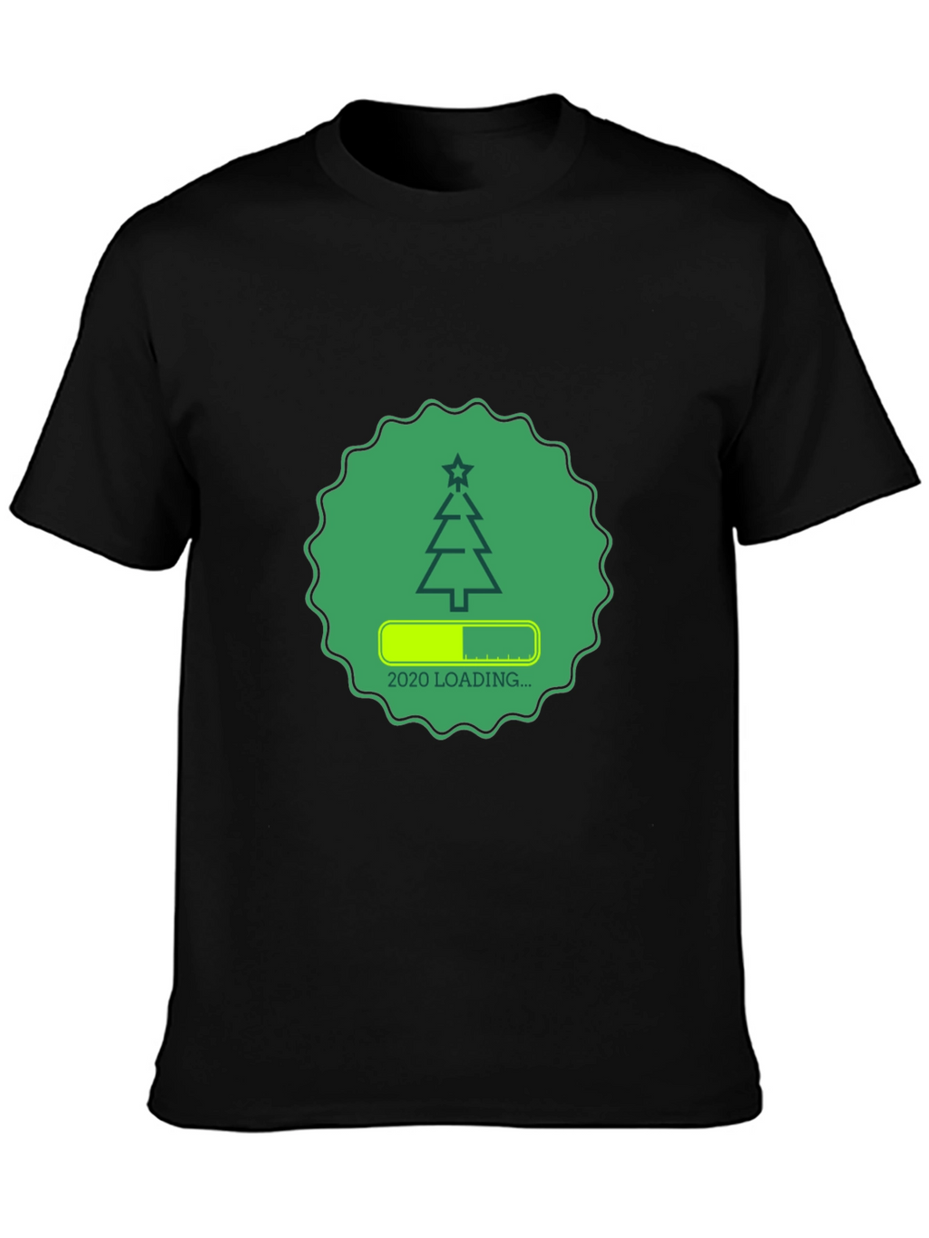 Christmas Loading Graphic Tee - Black Cotton Shirt