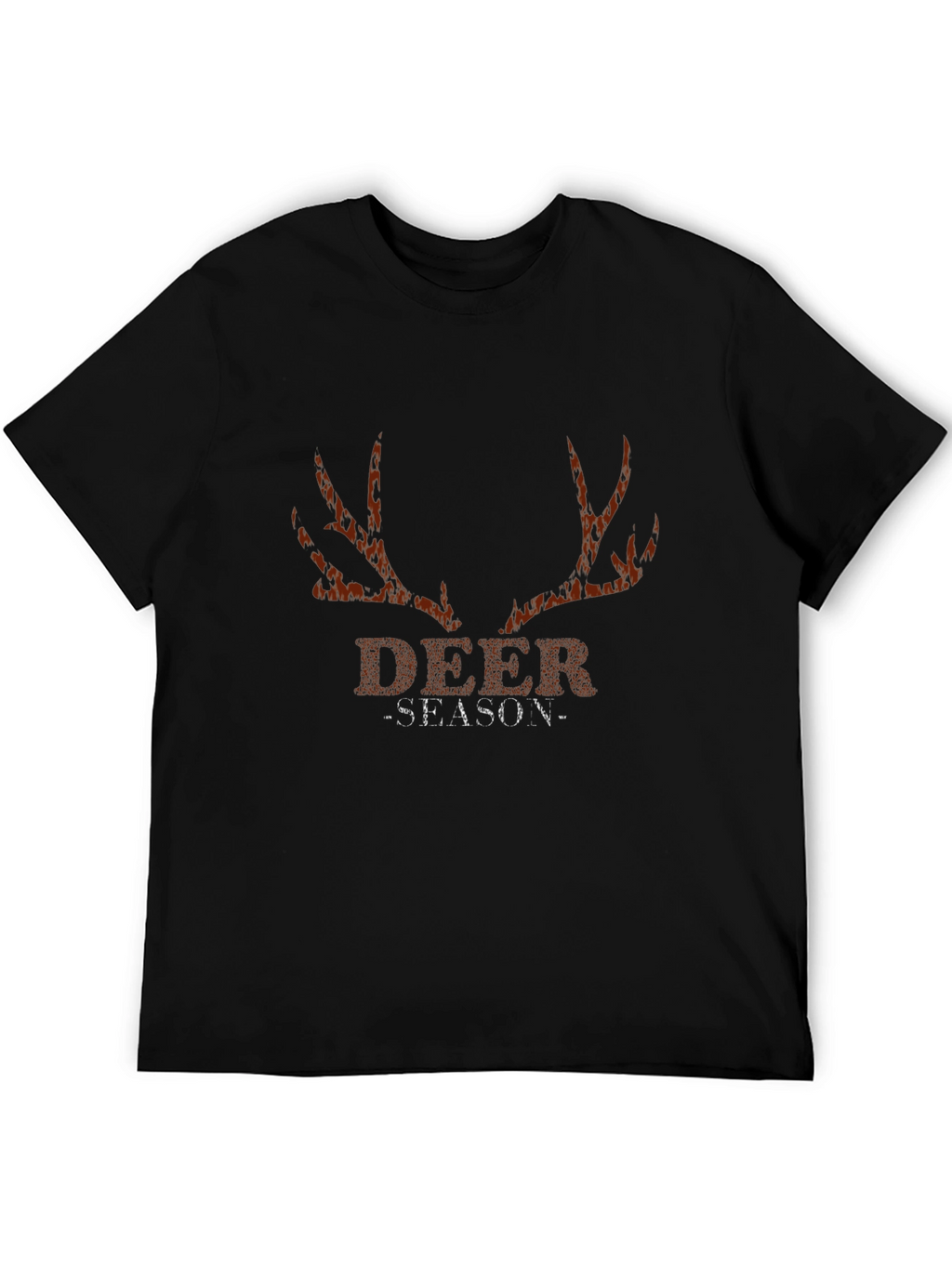 Deer Season Graphic Print Black T-Shirt