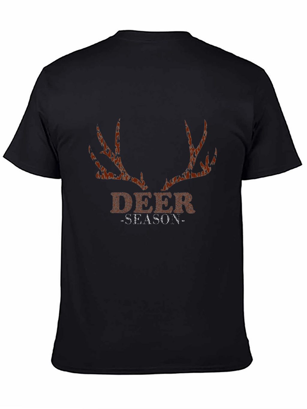 Deer Season Graphic Print Black T-Shirt