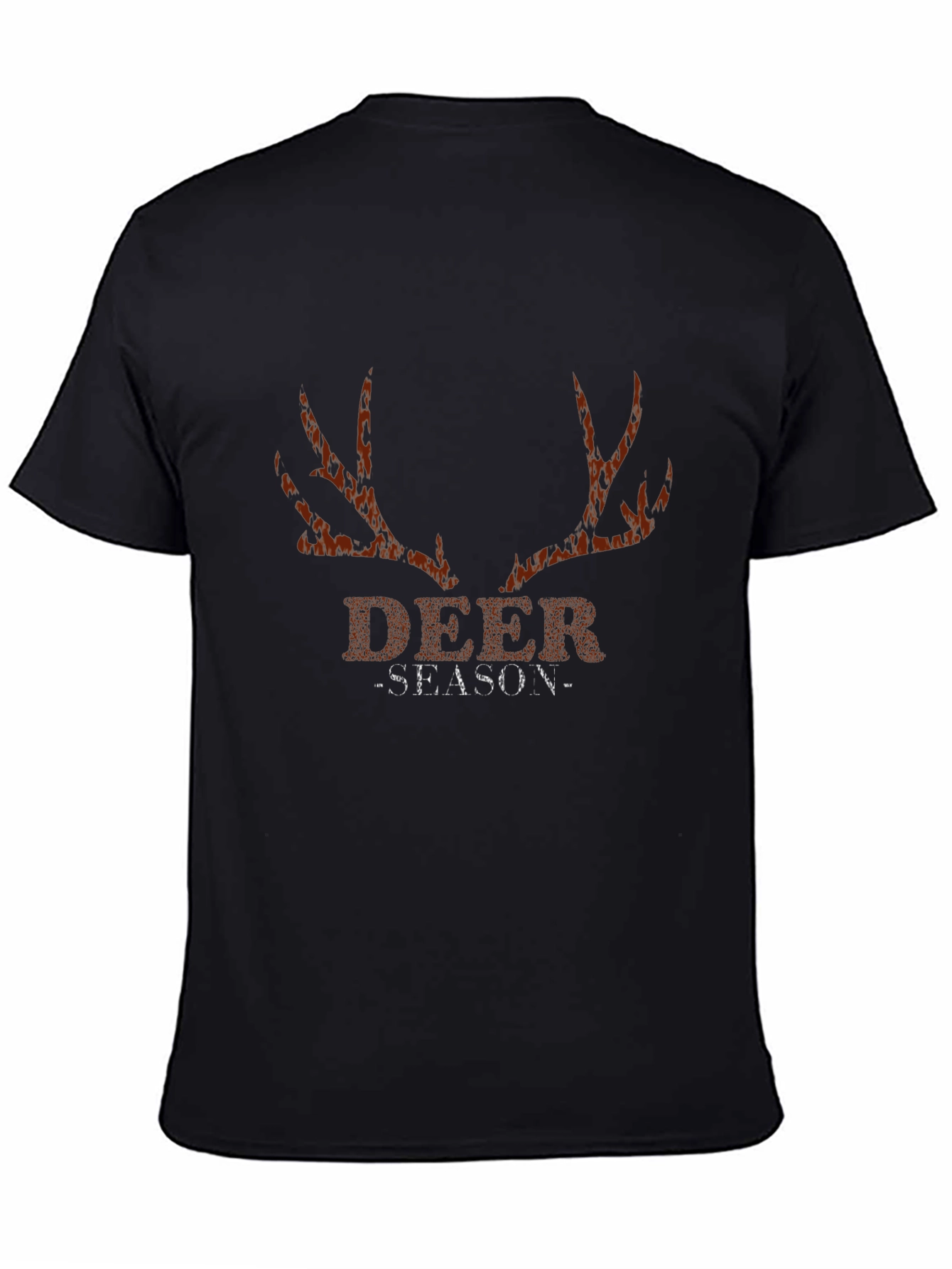 Deer Season Graphic Print Black T-Shirt