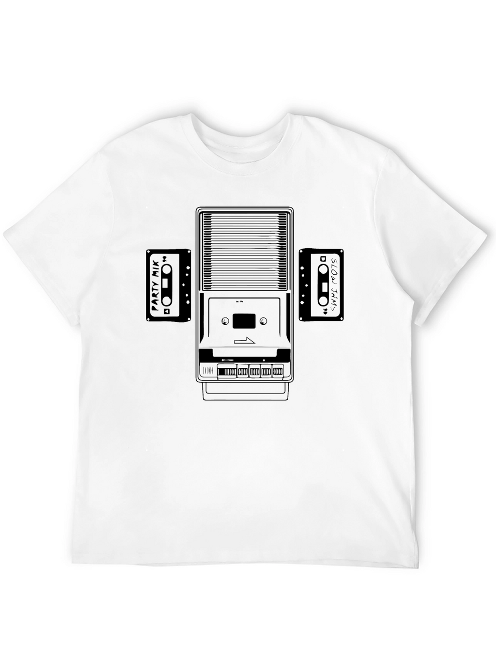 Retro Cassette Player Graphic T-Shirt - Classic Music Style