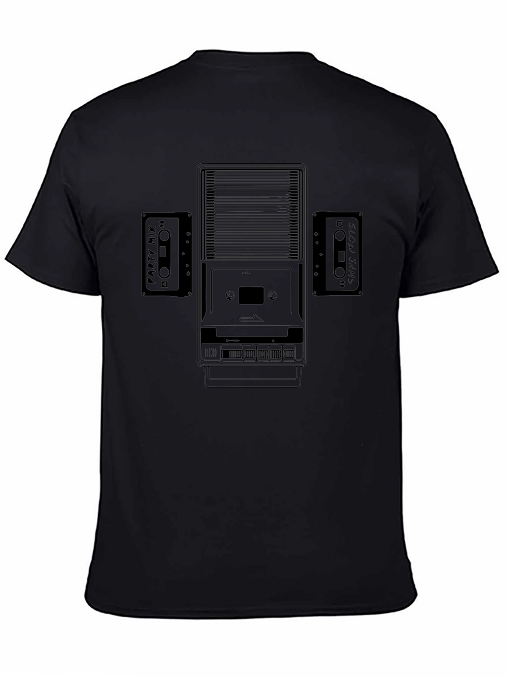 Retro Cassette Player Graphic T-Shirt - Classic Music Style