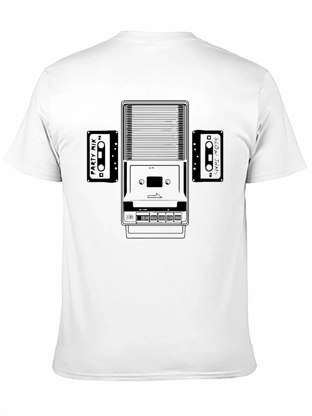 Retro Cassette Player Graphic T-Shirt - Classic Music Style
