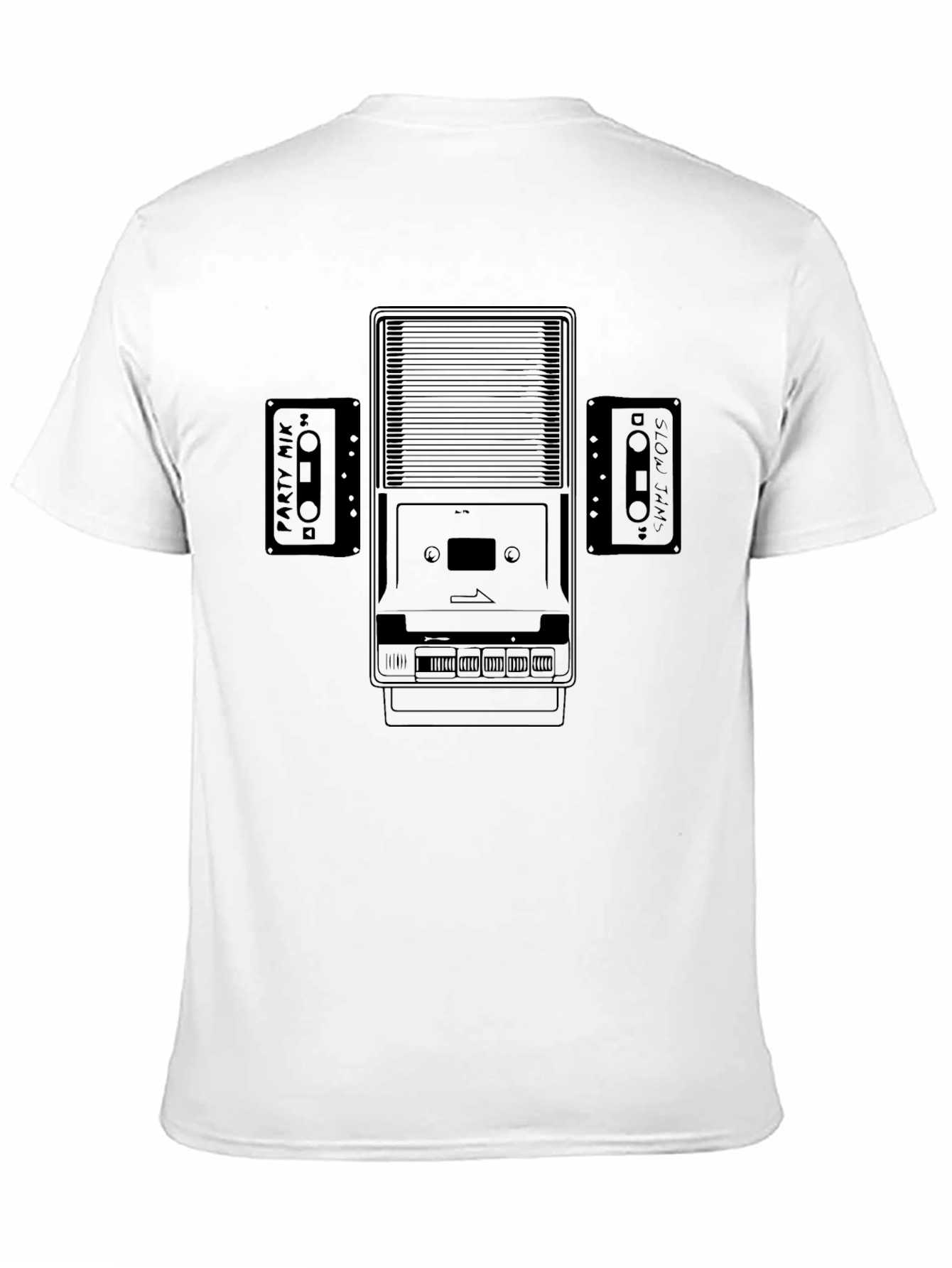 Retro Cassette Player Graphic T-Shirt - Classic Music Style