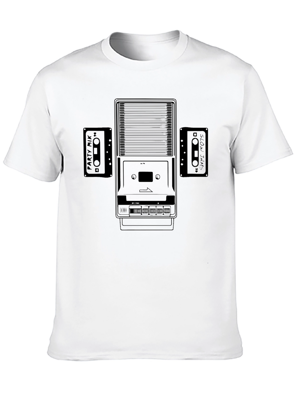 Retro Cassette Player Graphic T-Shirt - Classic Music Style