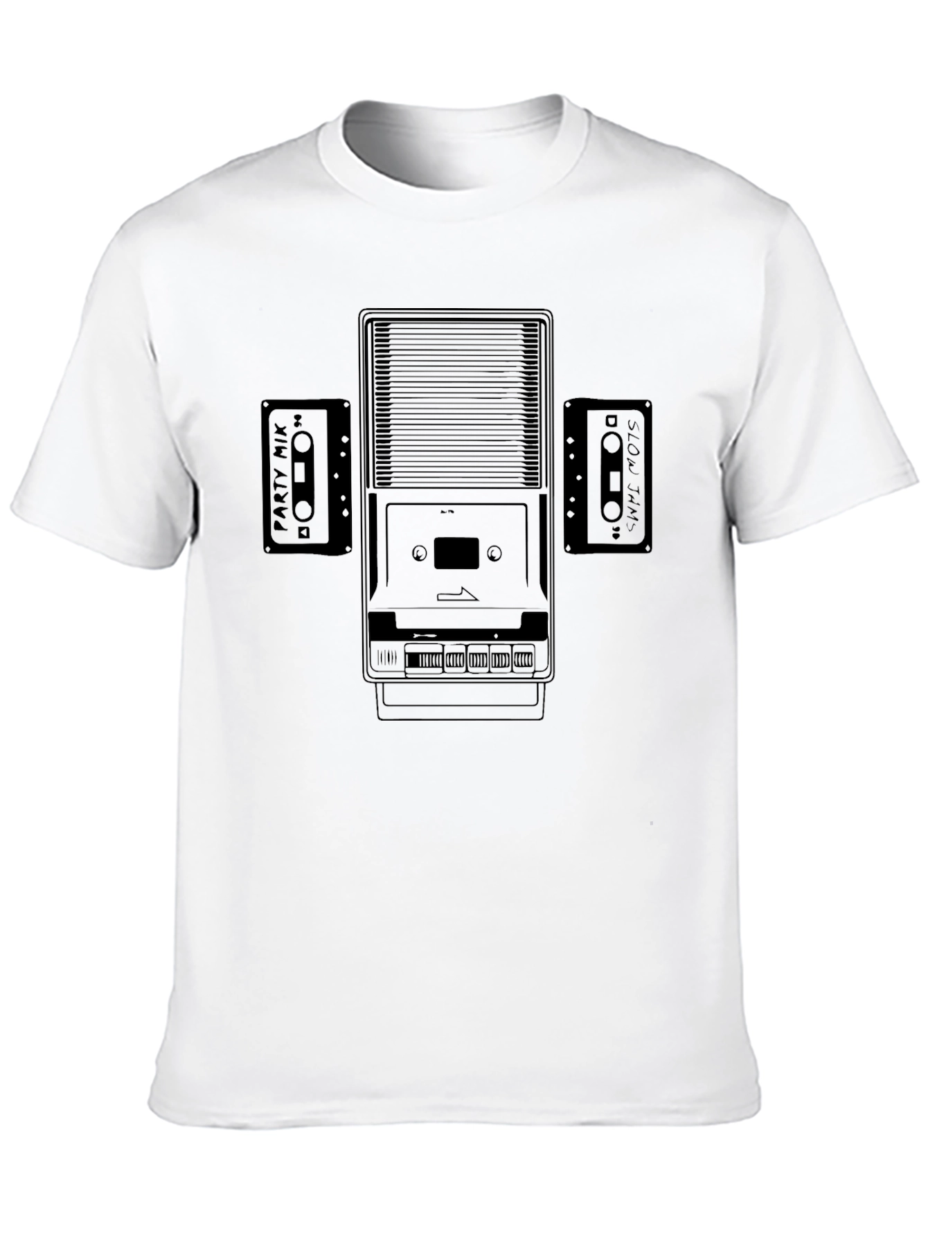 Retro Cassette Player Graphic T-Shirt - Classic Music Style