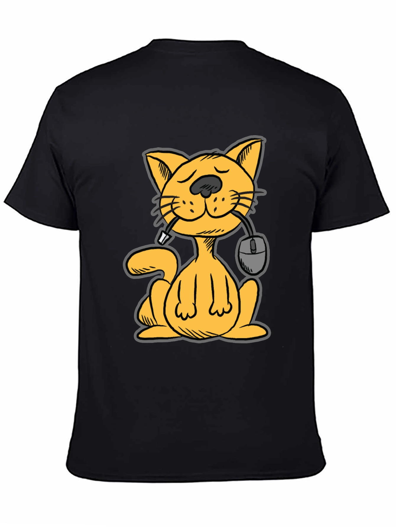 Cat Gamer Funny Graphic Tee - Black Cotton T-Shirt