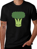Cute Broccoli Graphic T-Shirt - Black