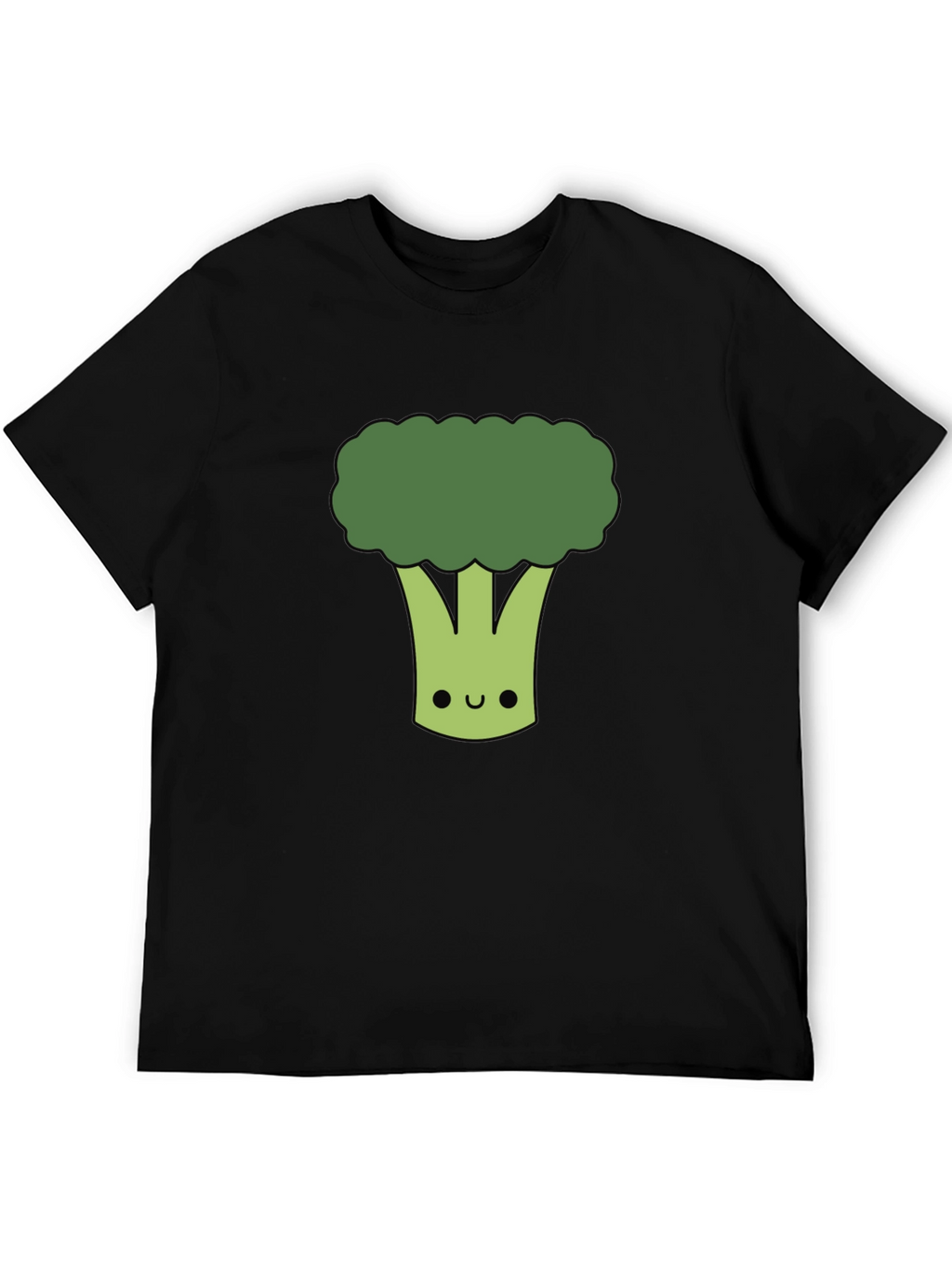 Cute Broccoli Graphic T-Shirt - Black