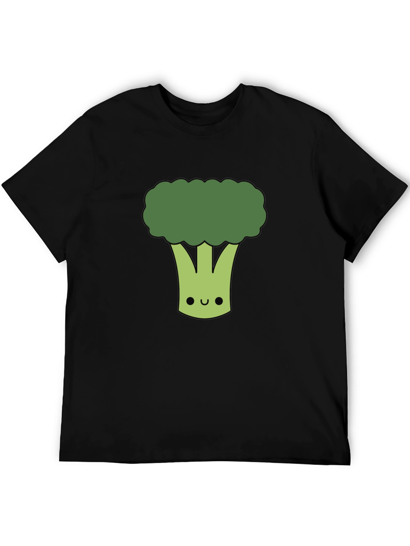 Cute Broccoli Graphic T-Shirt - Black