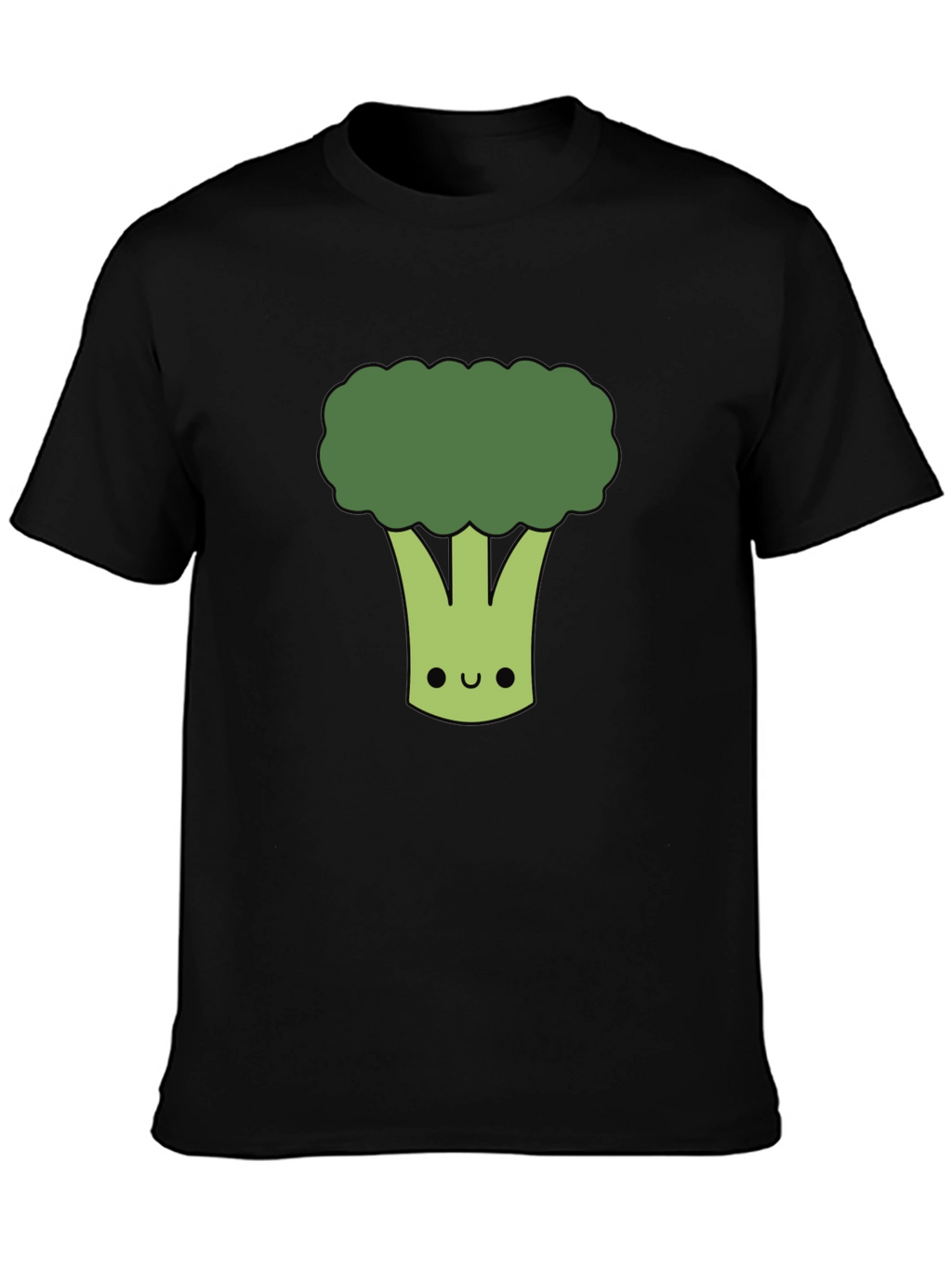 Cute Broccoli Graphic T-Shirt - Black