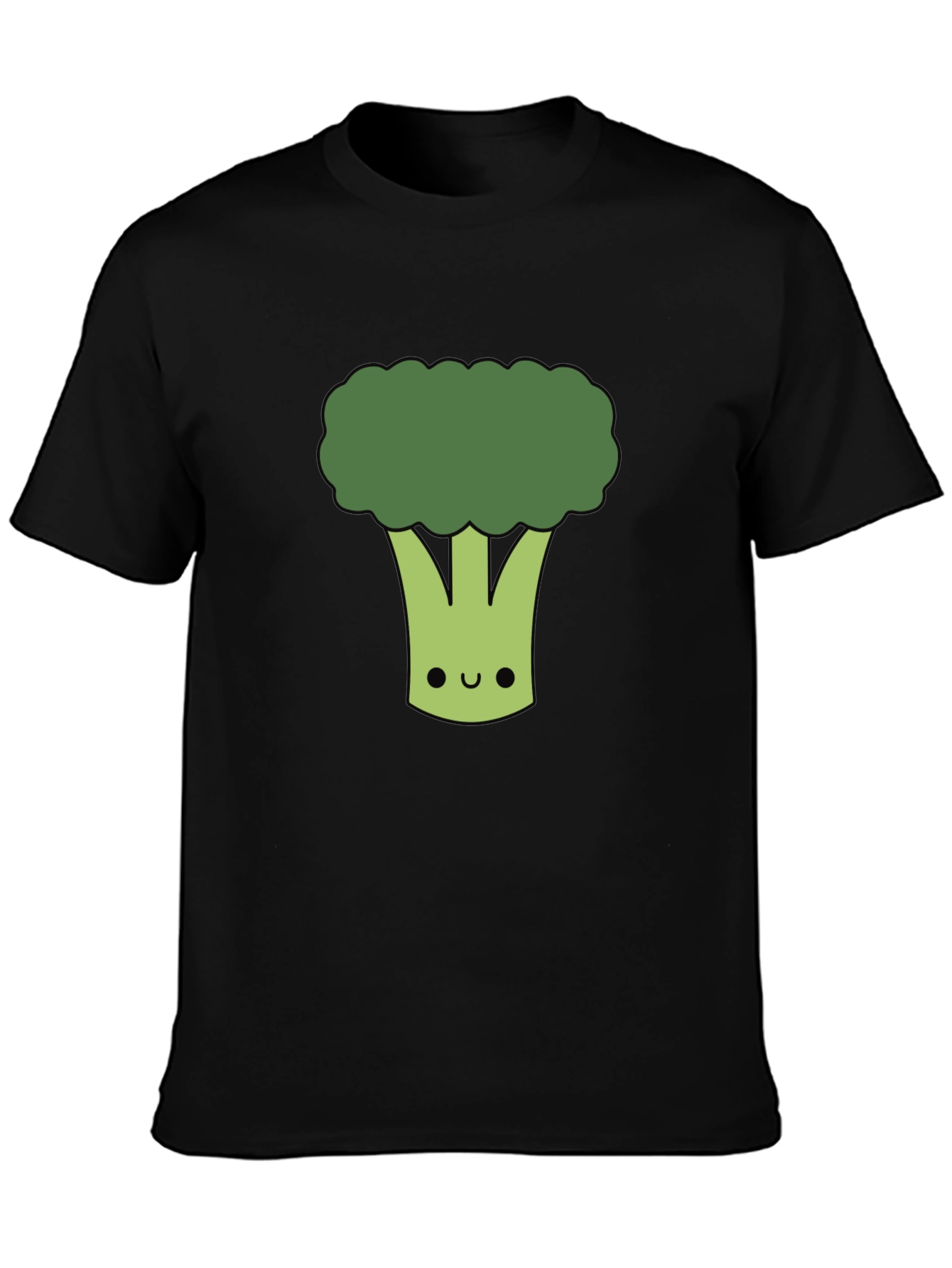 Cute Broccoli Graphic T-Shirt - Black