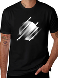 Modern Abstract Graphic Tee - Black