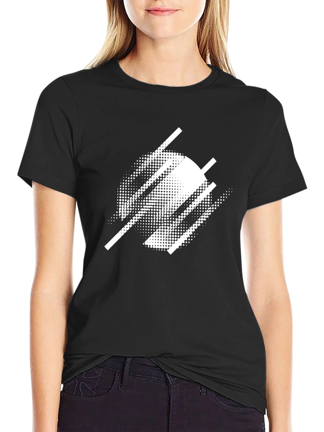 Modern Abstract Graphic Tee - Black
