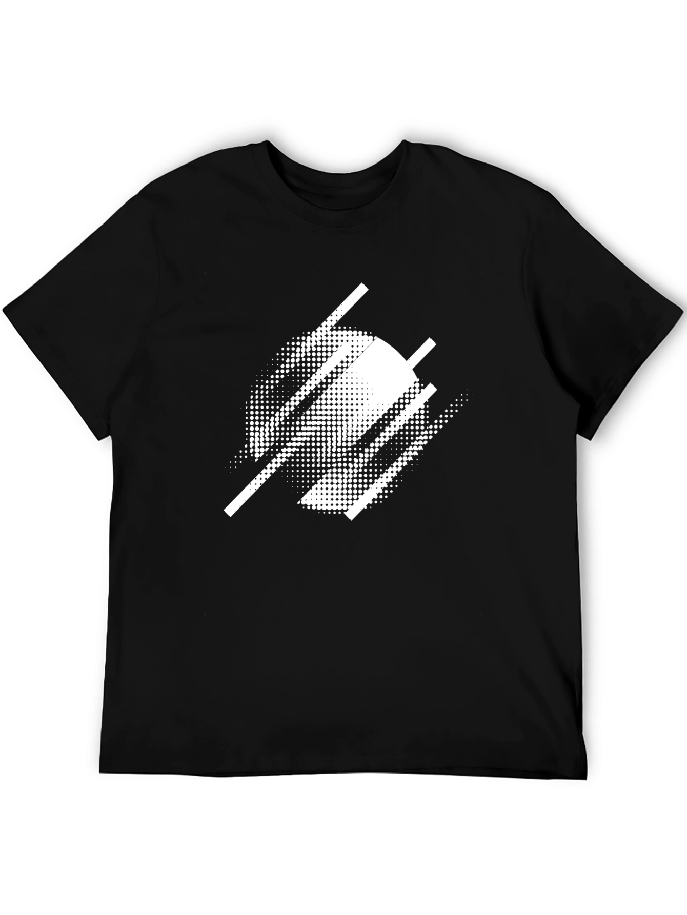Modern Abstract Graphic Tee - Black