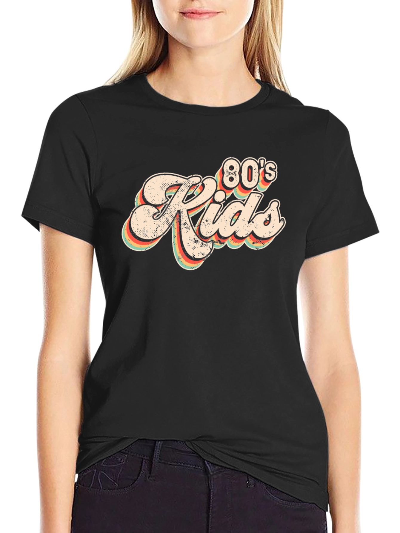 Retro 80s Kids Black T-Shirt