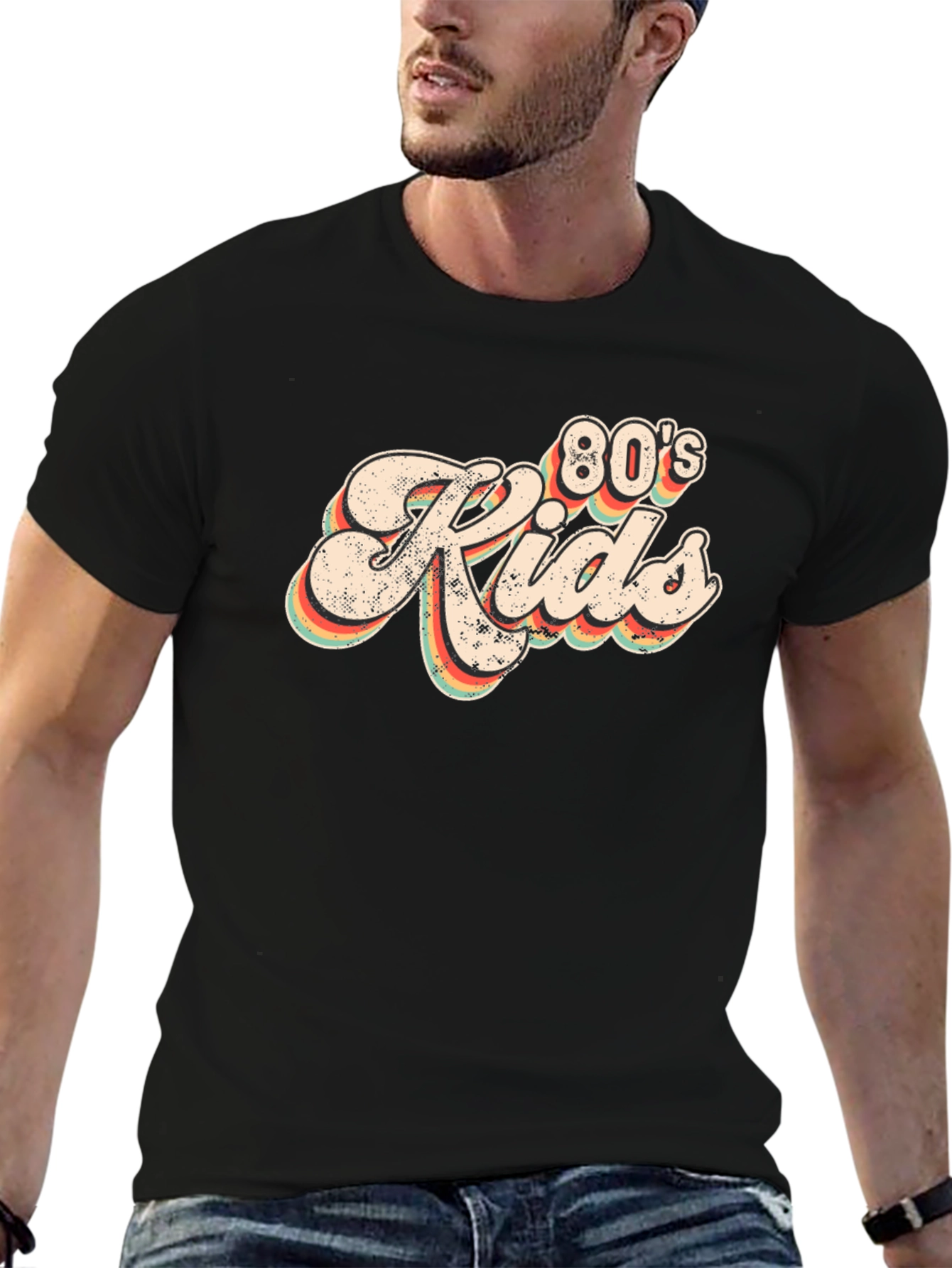 Retro 80s Kids Black T-Shirt