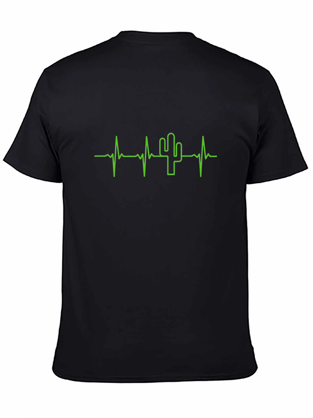 Cactus Heartbeat Graphic T-Shirt - Black Cotton Tee