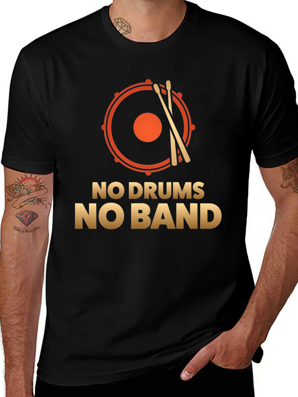 No Drums No Band T-Shirt: Music Lover Tee
