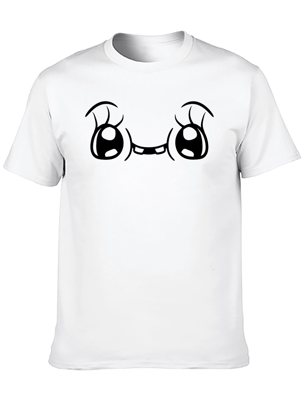 Cute Cartoon Face Black T-Shirt