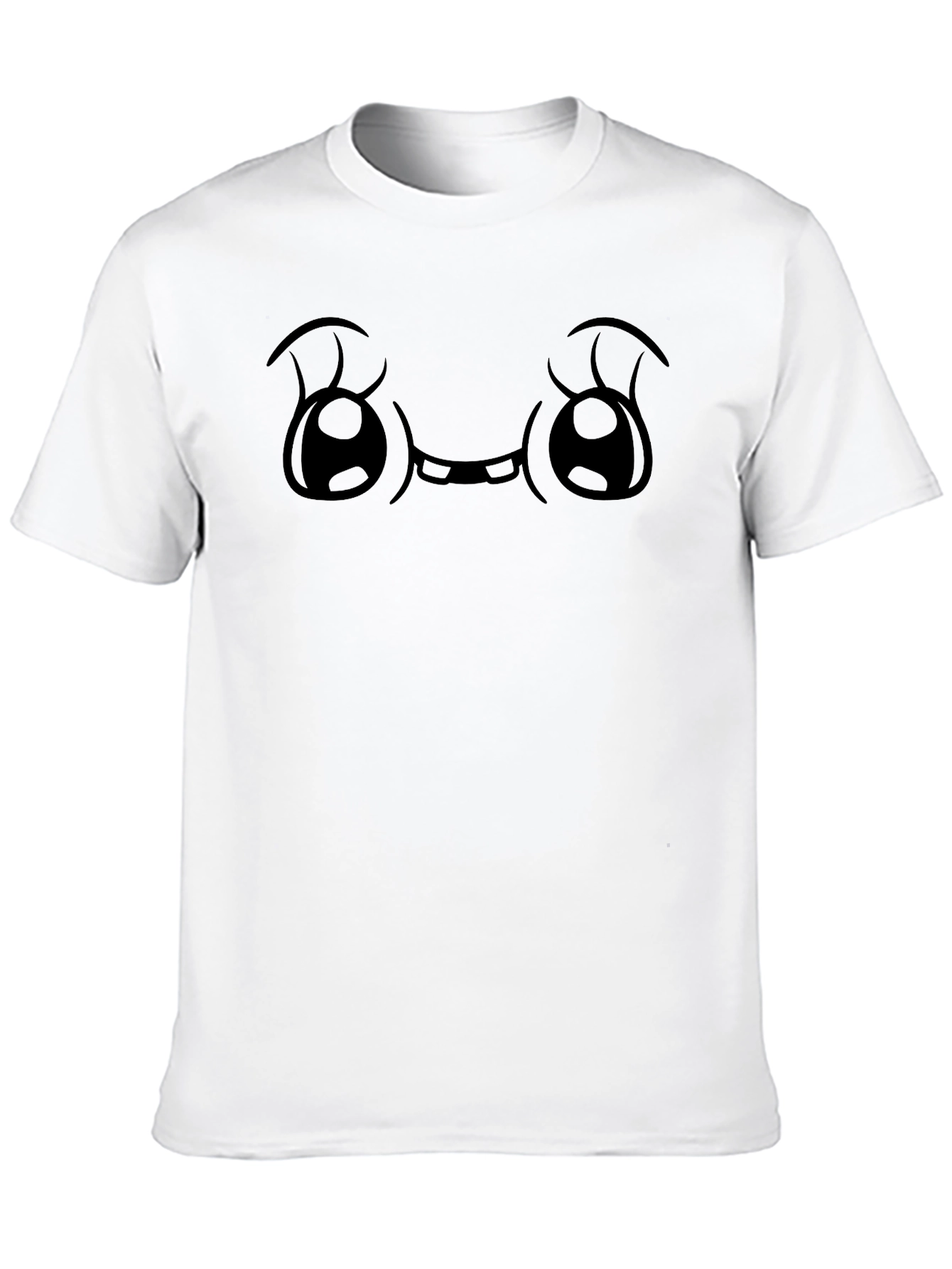 Cute Cartoon Face Black T-Shirt