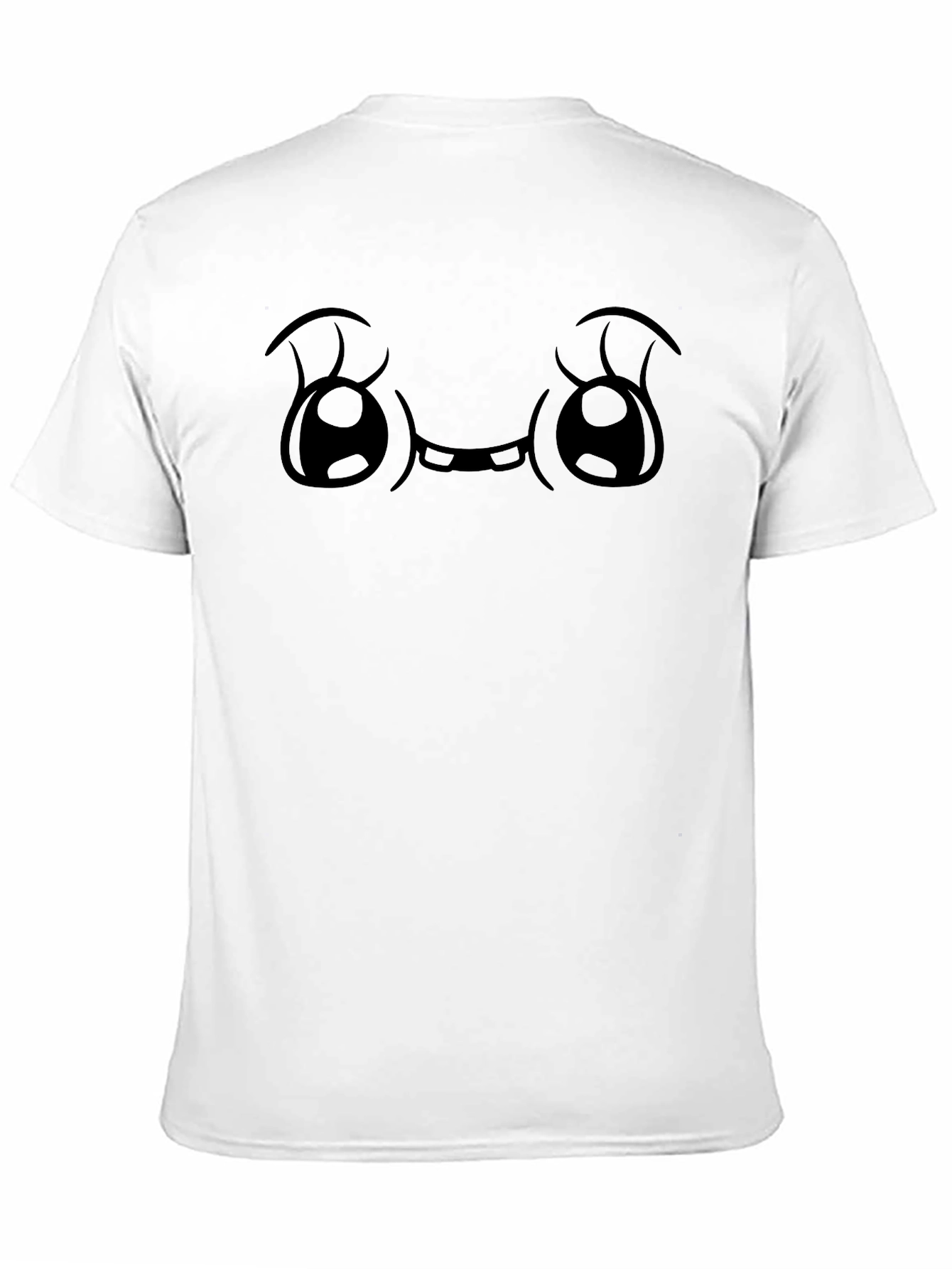 Cute Cartoon Face Black T-Shirt