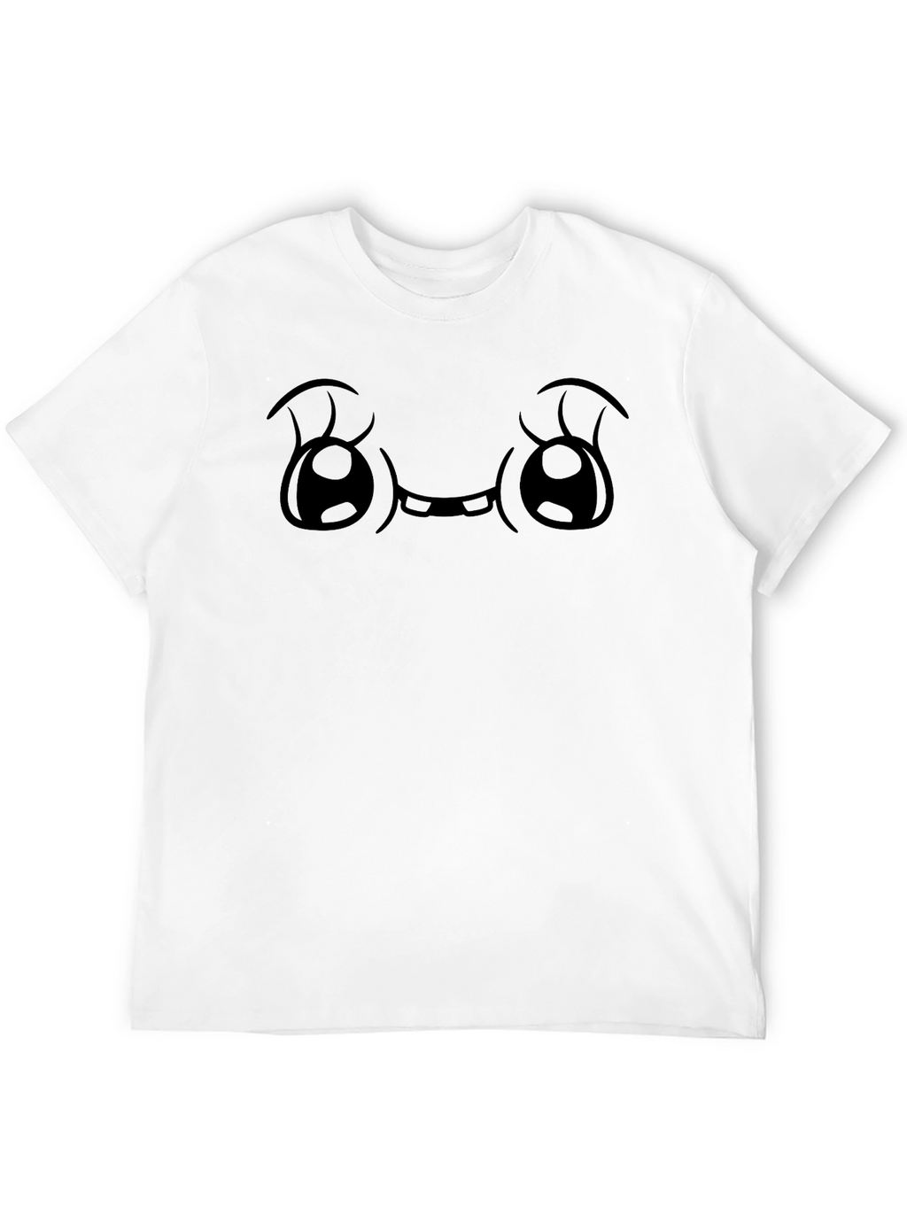 Cute Cartoon Face Black T-Shirt