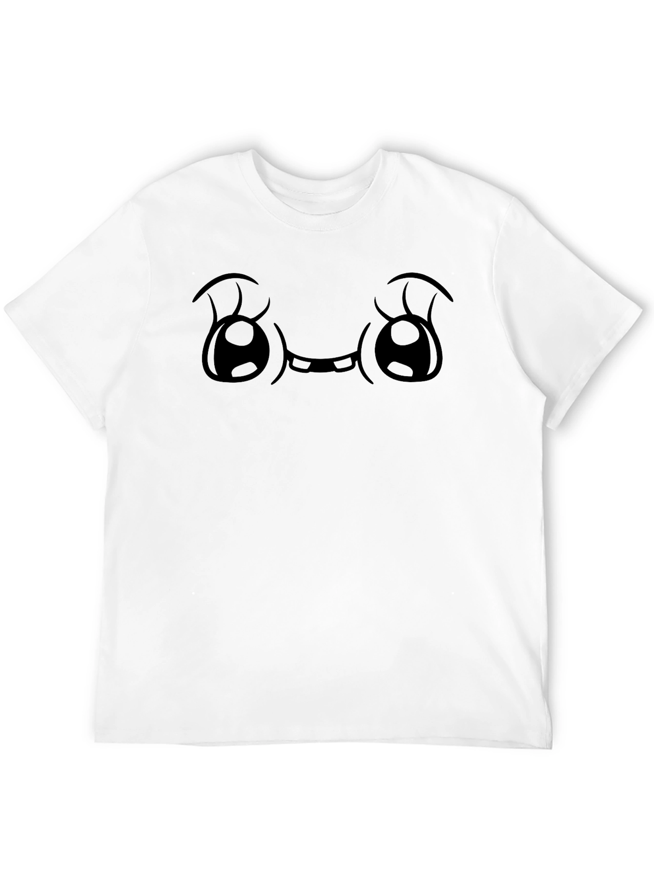 Cute Cartoon Face Black T-Shirt