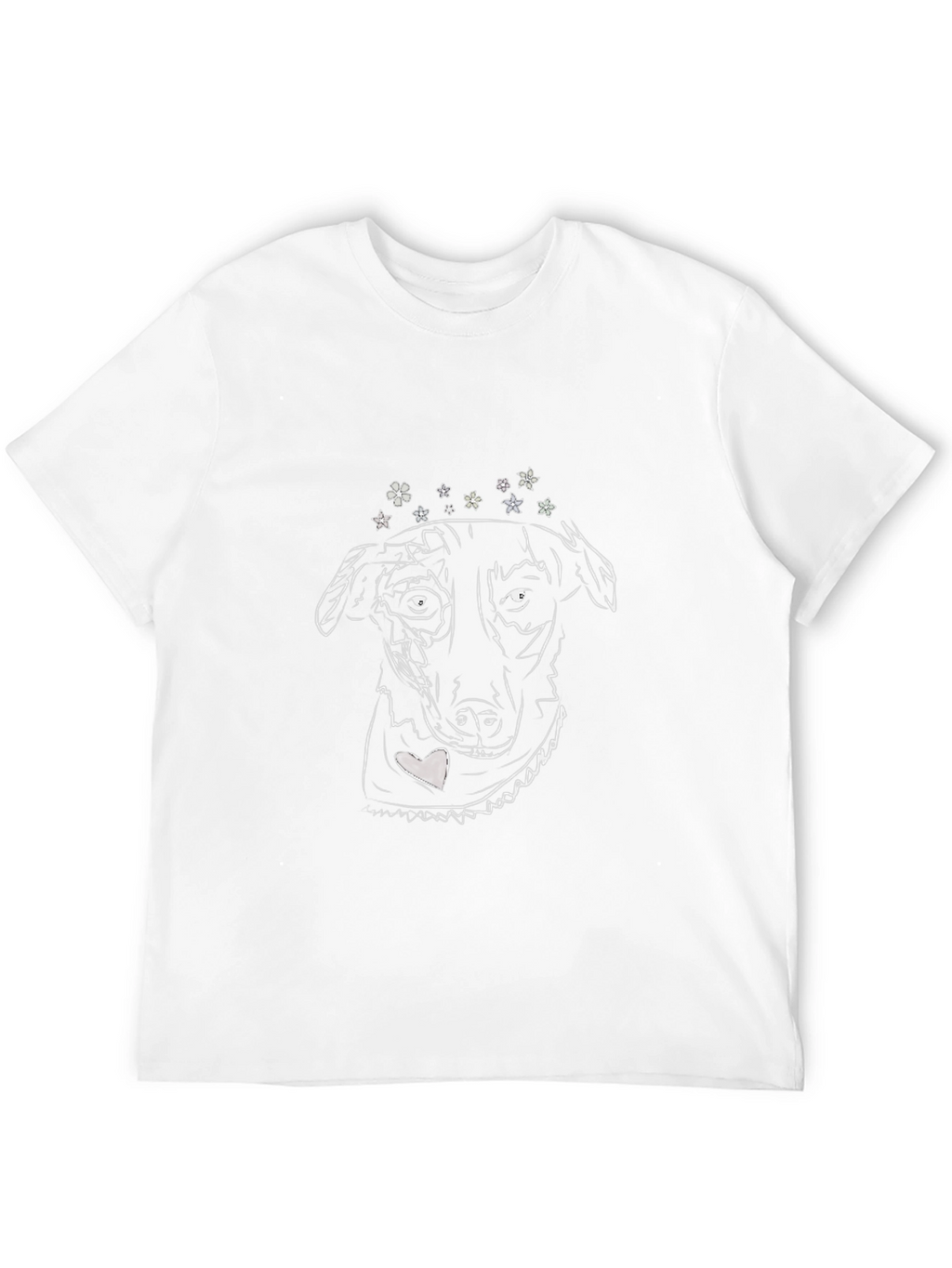 Dog Line Art Black T-Shirt