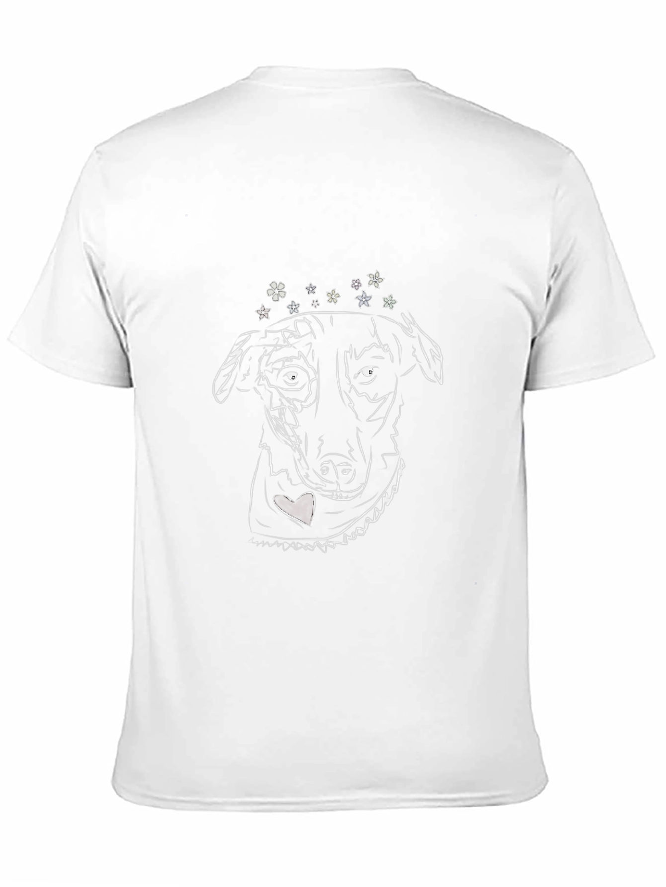 Dog Line Art Black T-Shirt