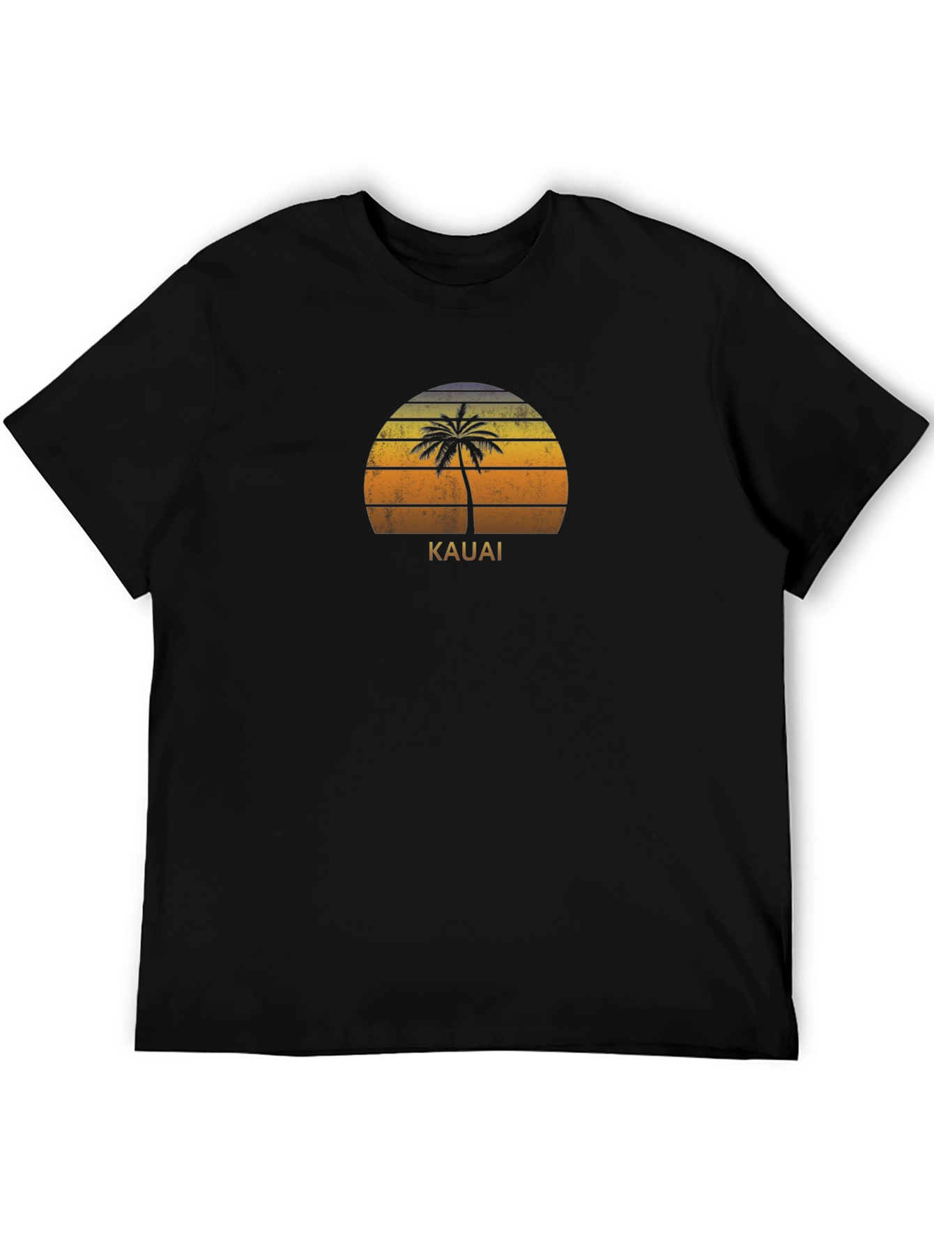 Kauai Palm Sunset Graphic T-Shirt - Retro Style