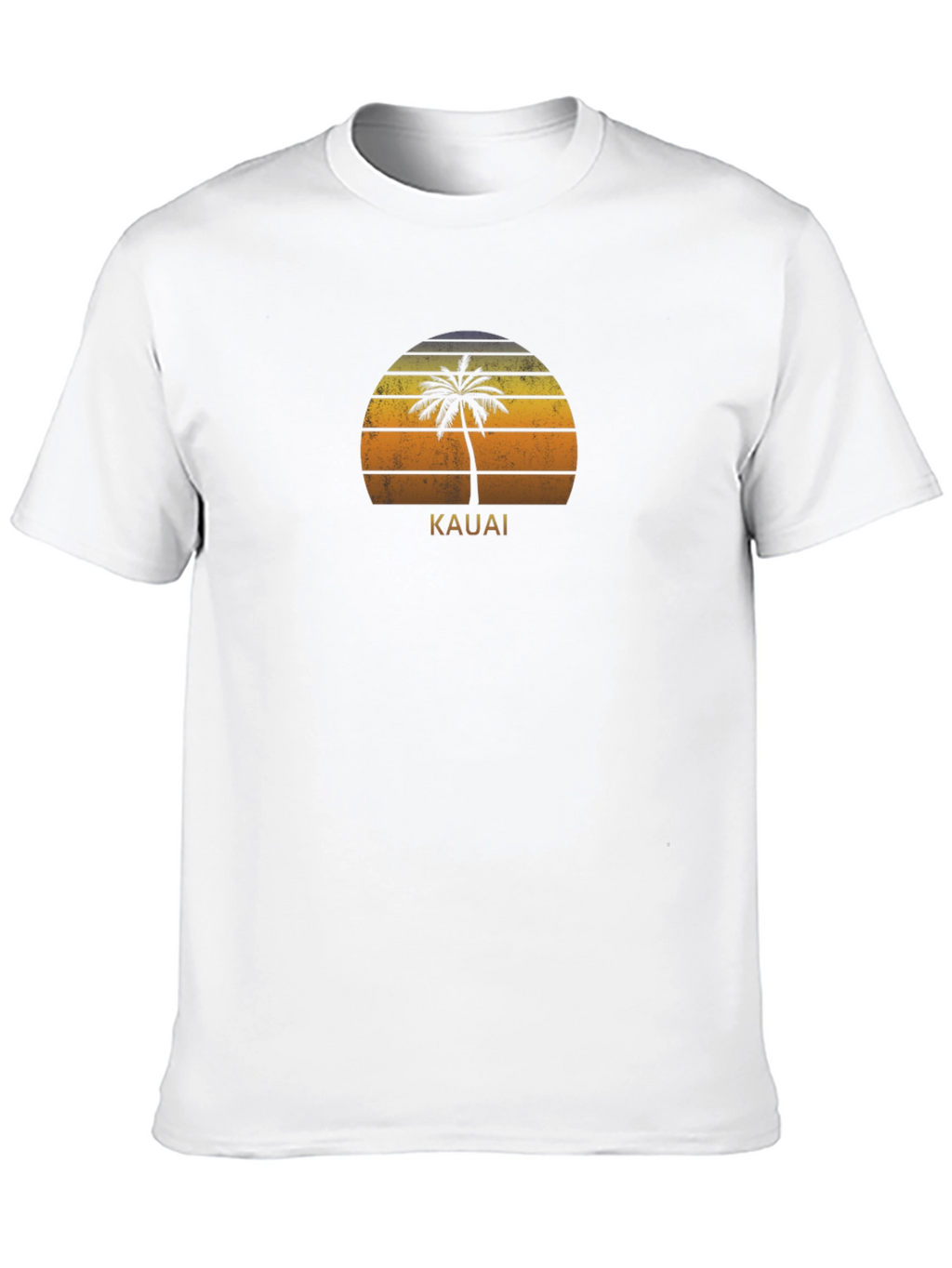 Kauai Palm Sunset Graphic T-Shirt - Retro Style