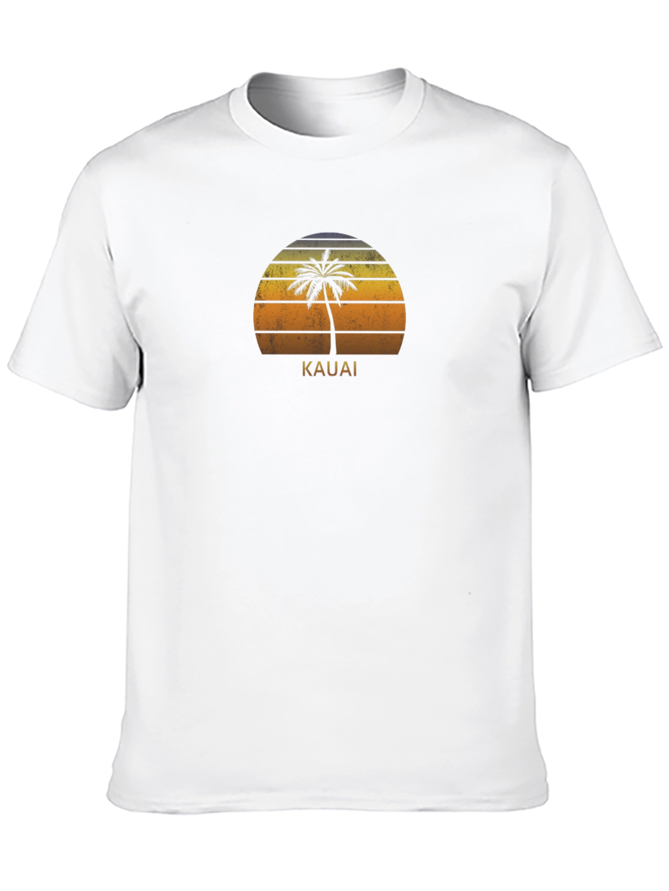 Kauai Palm Sunset Graphic T-Shirt - Retro Style