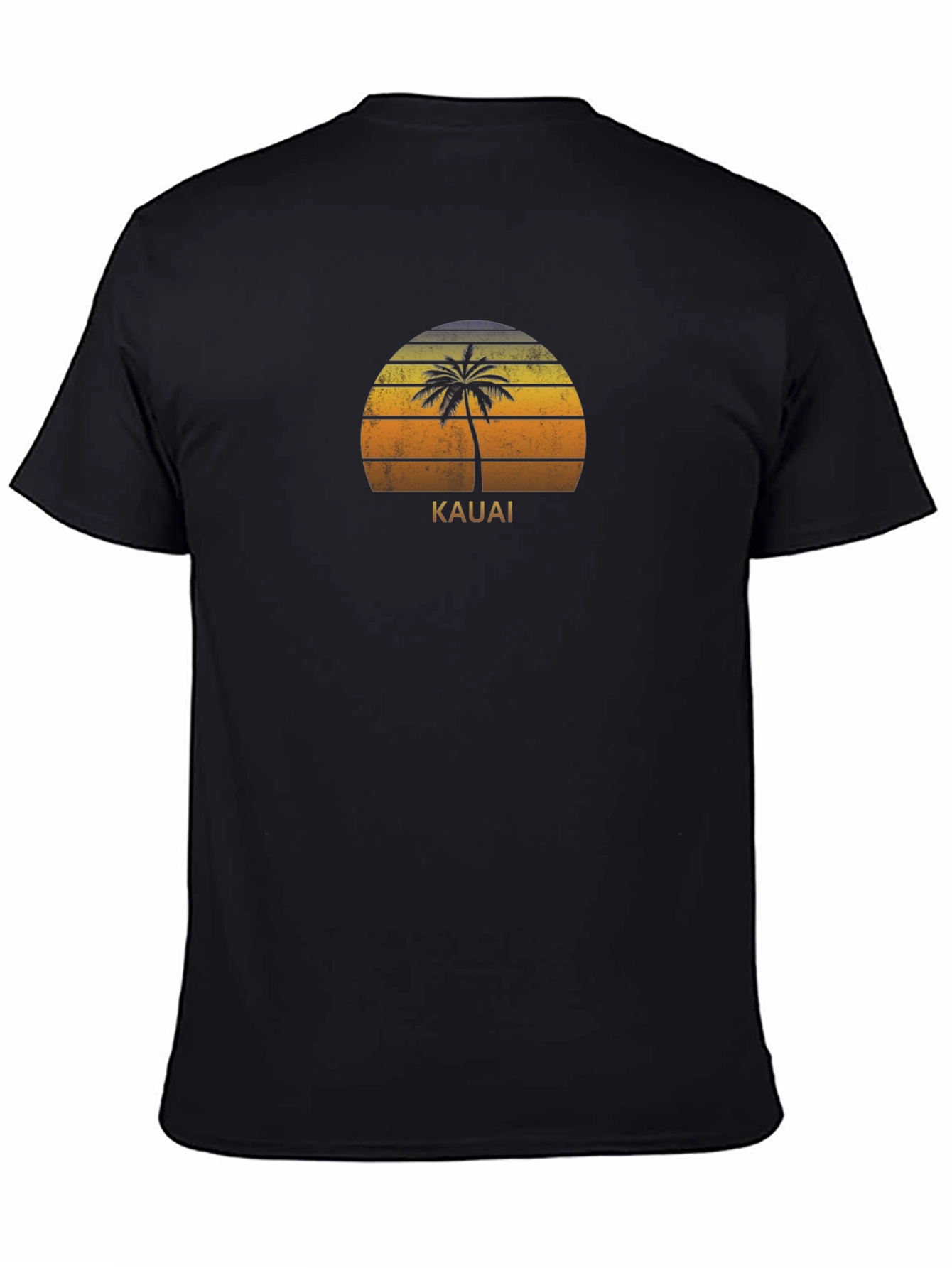 Kauai Palm Sunset Graphic T-Shirt - Retro Style
