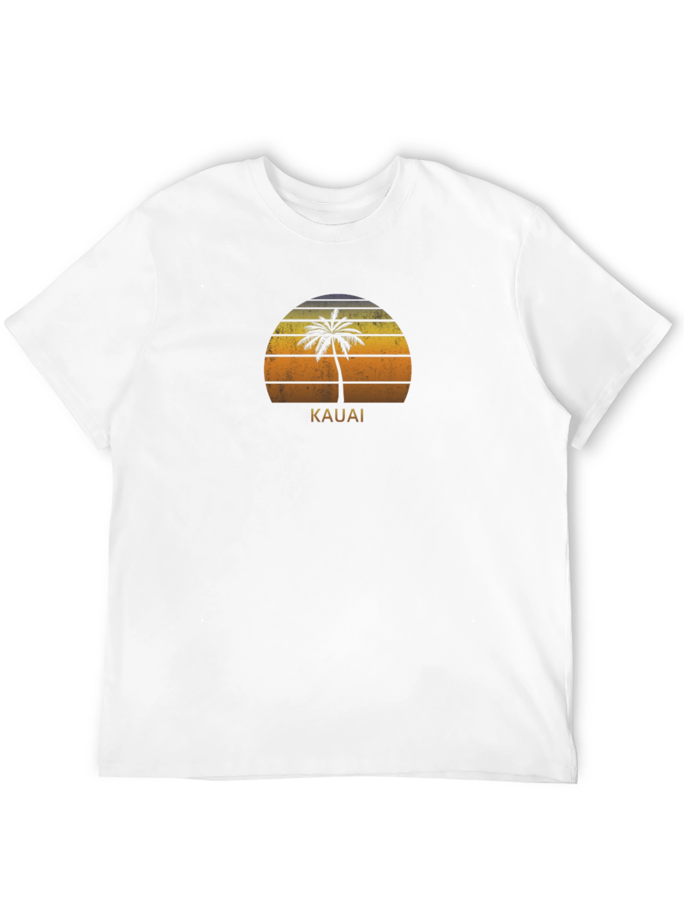 Kauai Palm Sunset Graphic T-Shirt - Retro Style
