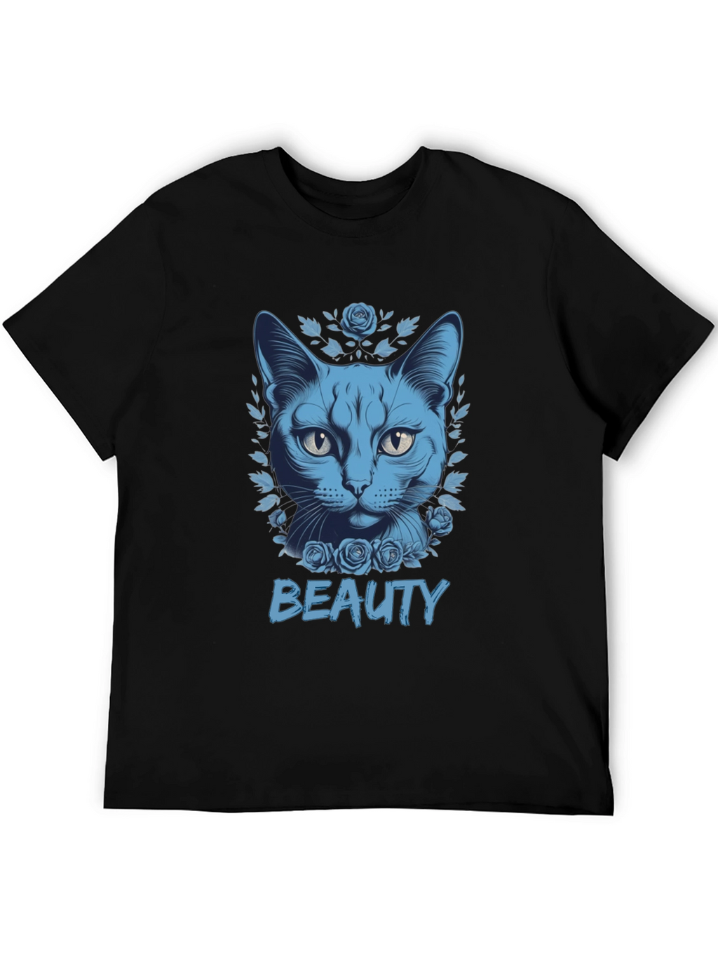 Beauty Cat Graphic Tee - Soft Cotton Blend